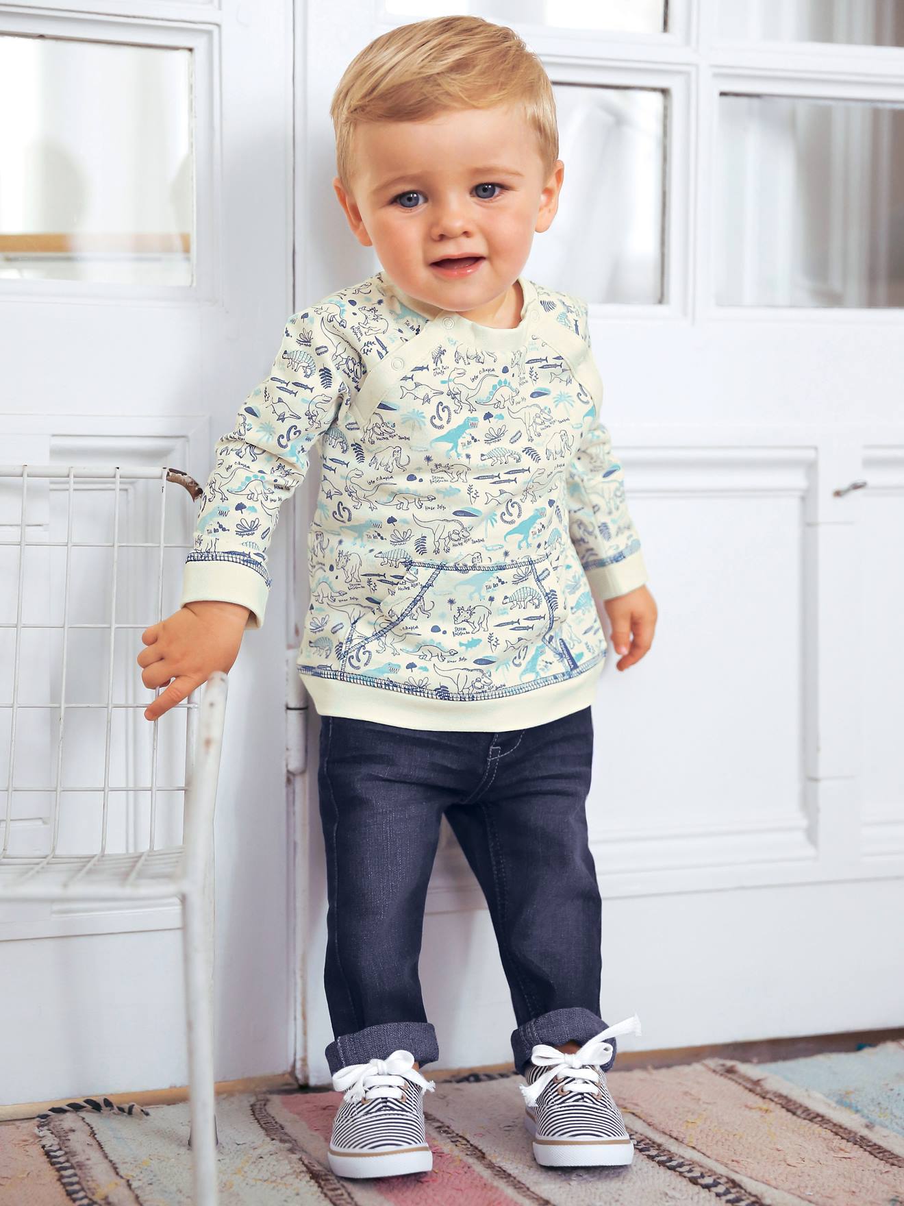 Jean bébé garçon coupe droite BASICS stone