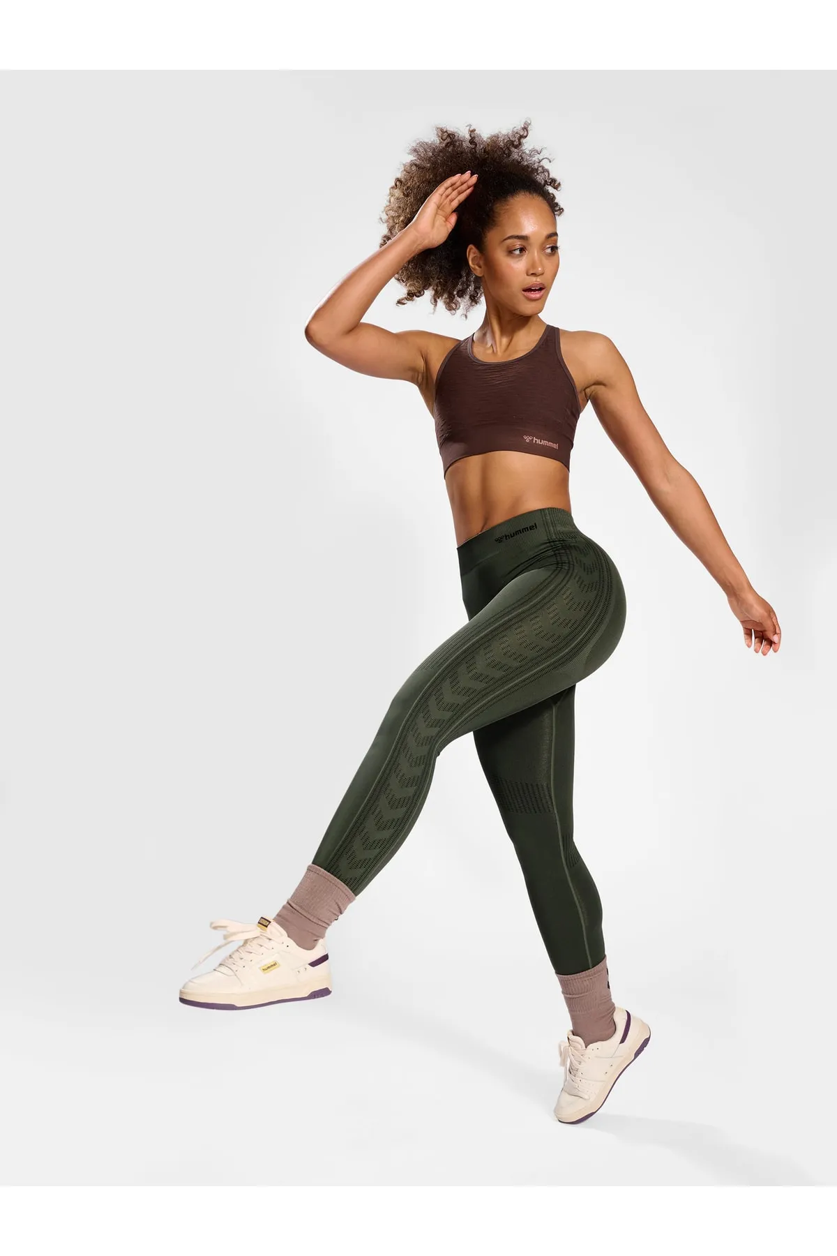hummel  Sport-Leggings - Grün - Mittlerer Bund