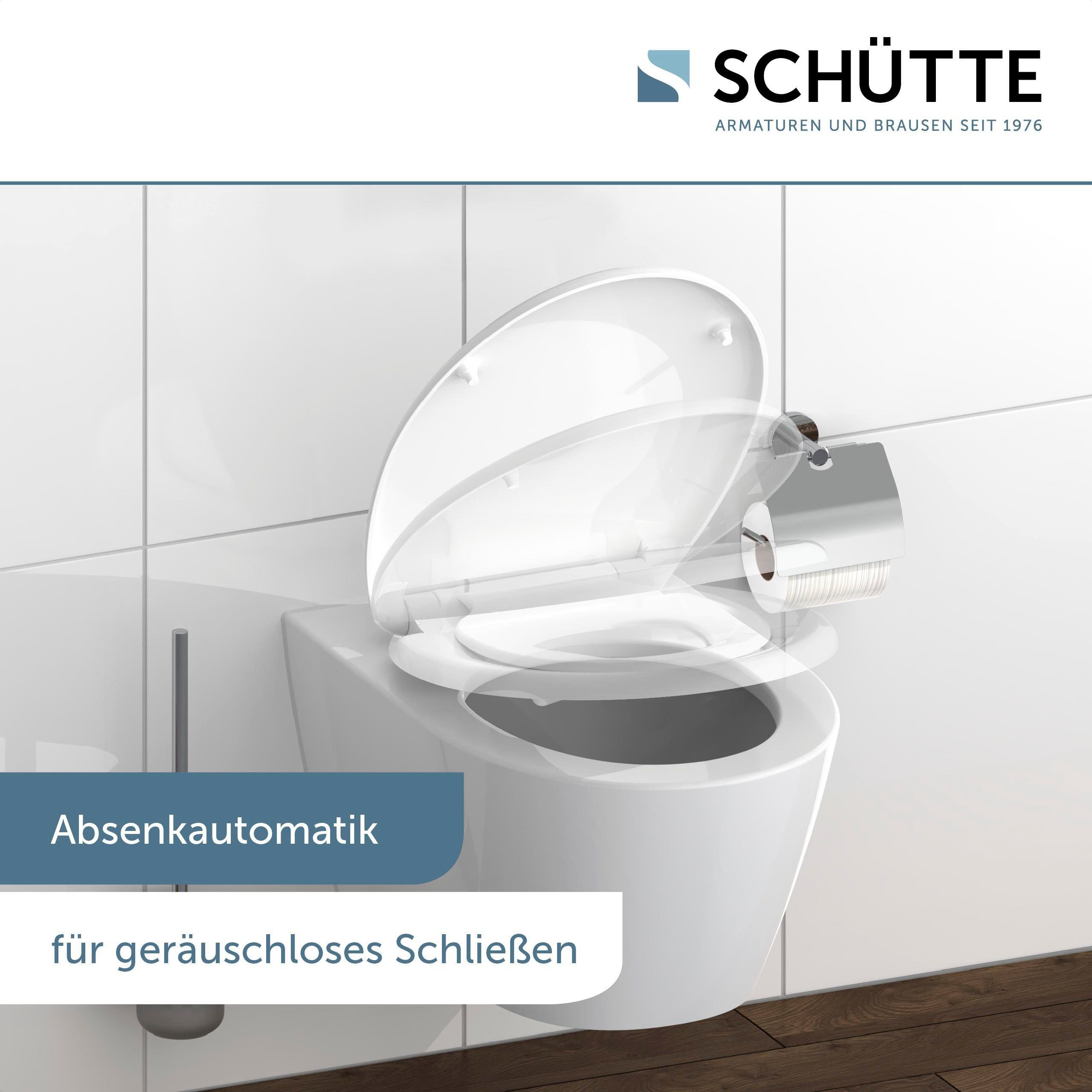 Schütte WC-Sitz FAMILY WHITE, Duroplast, Absenkautomatik, Schnellverschluss, abnehmbarer Kindersitz