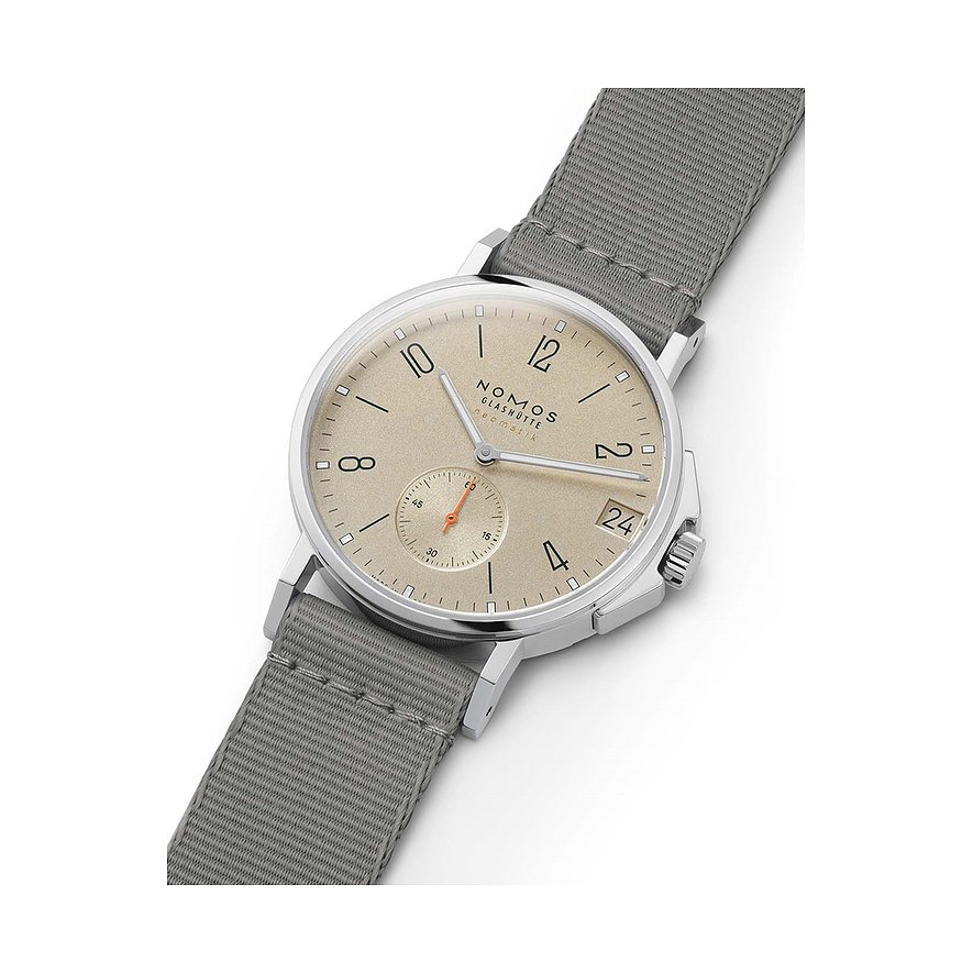 Nomos Glashütte Unisexuhr Ahoi neomatik 38 date sand