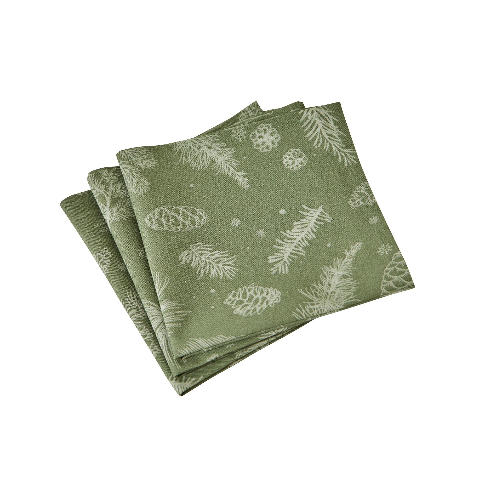Nappe imprimée pommes de pin et branchages