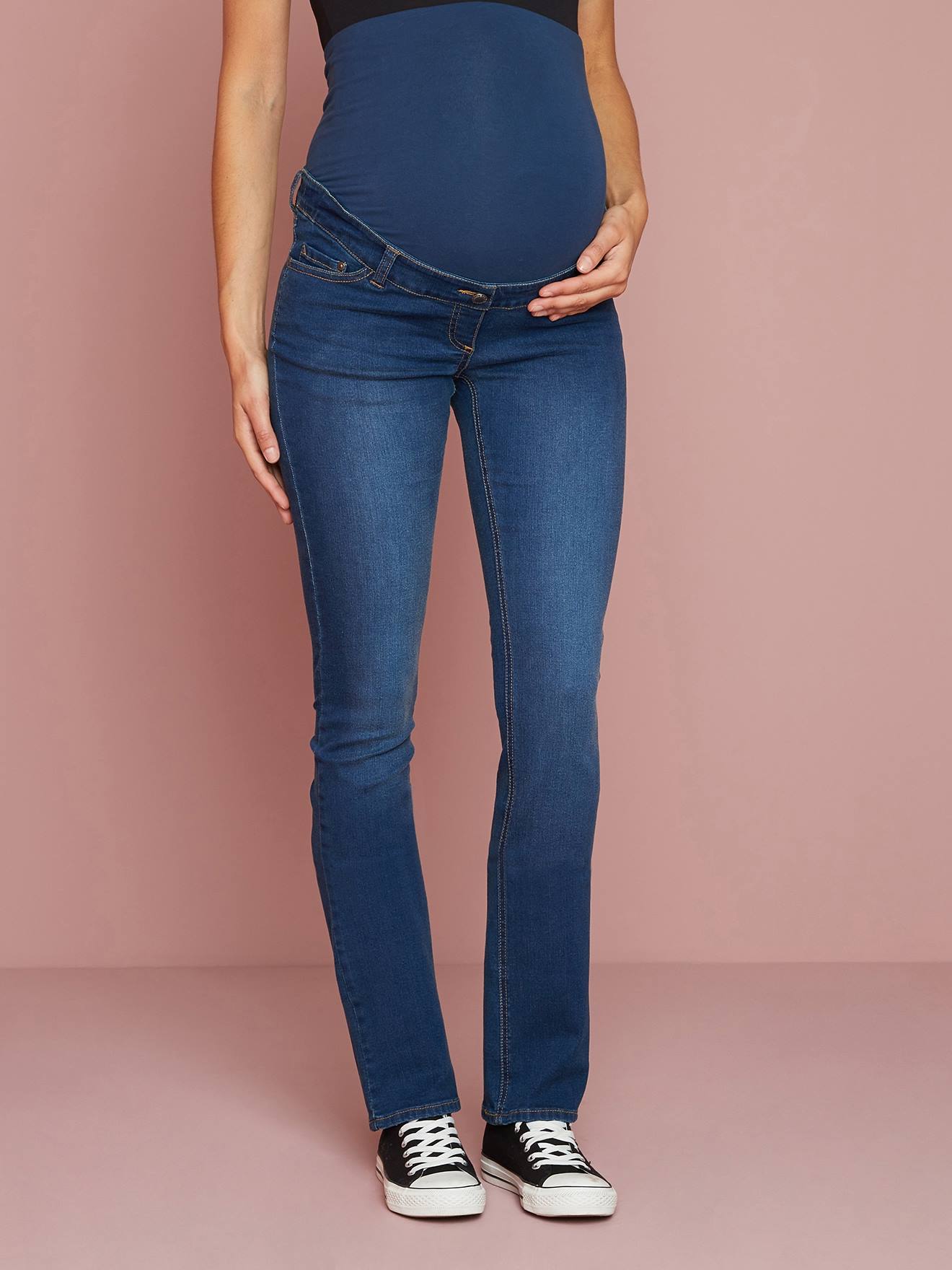 Jean droit de grossesse entrejambe 85 denim brut