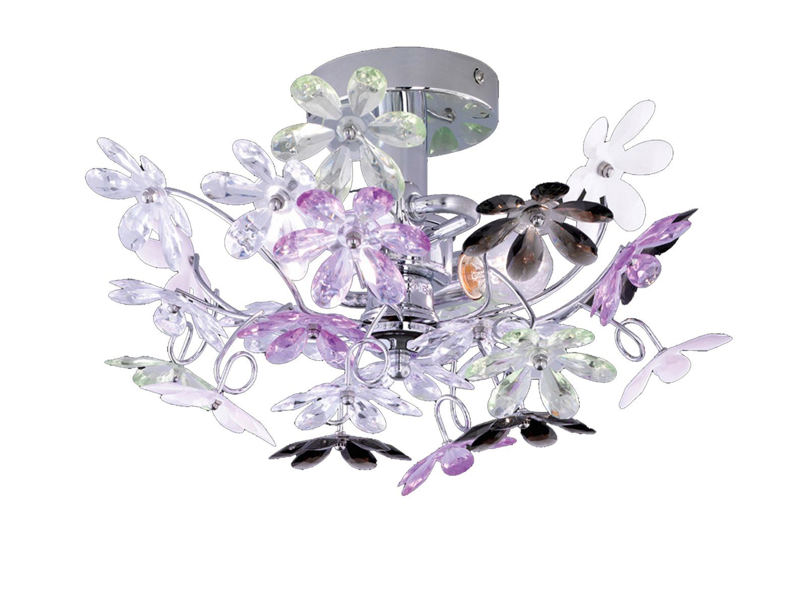 meineWunschleuchte LED Deckenleuchte, Dimmfunktion, LED wechselbar, Warmweiß, ausgefallene Designer-lampe mit Blüten, Jugendzimmer & Galerie, Ø 38cm