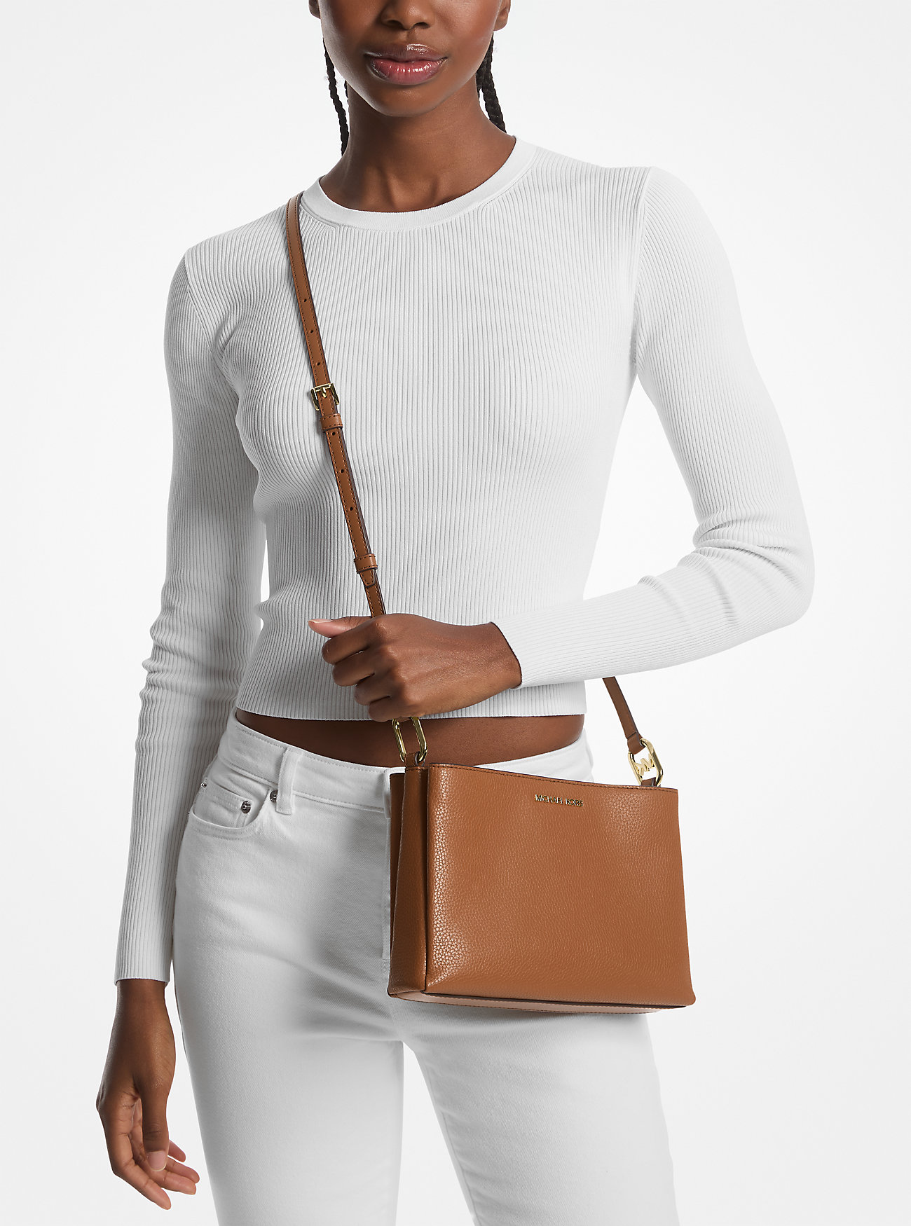 Trisha Medium Pebbled Leather Skulderveske – Bagasje