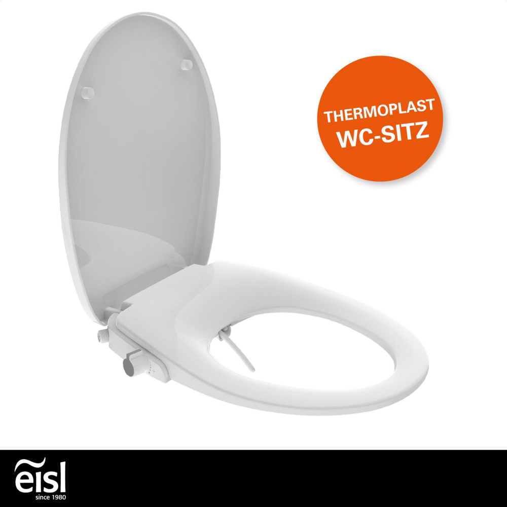 Eisl Dusch WC Sitz Aufsatz, Bidet Einsatz für Toilette, WC Dusche Weiß