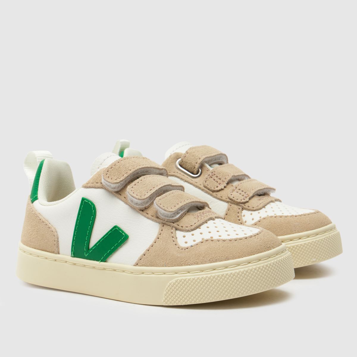 VEJA vita & beige v-10 pojkar småbarnsskor