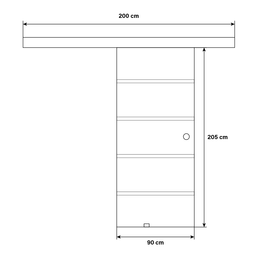 Home Deluxe Glasschiebetür SIRENA – 205 x 90 cm Milchglas