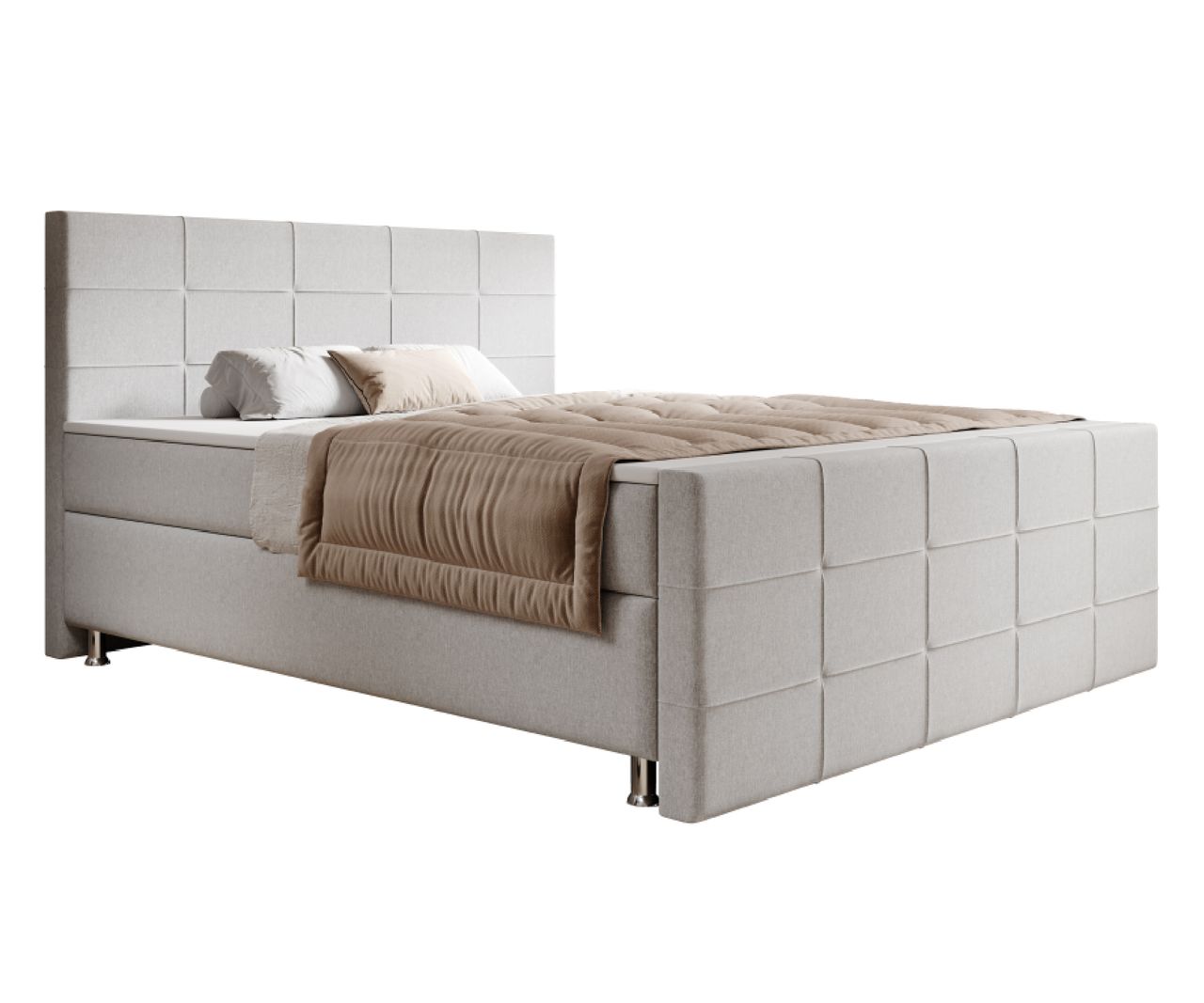 IHG IHG Boxspringbett Florenz 180x200cm Webstoff Silbergrau
