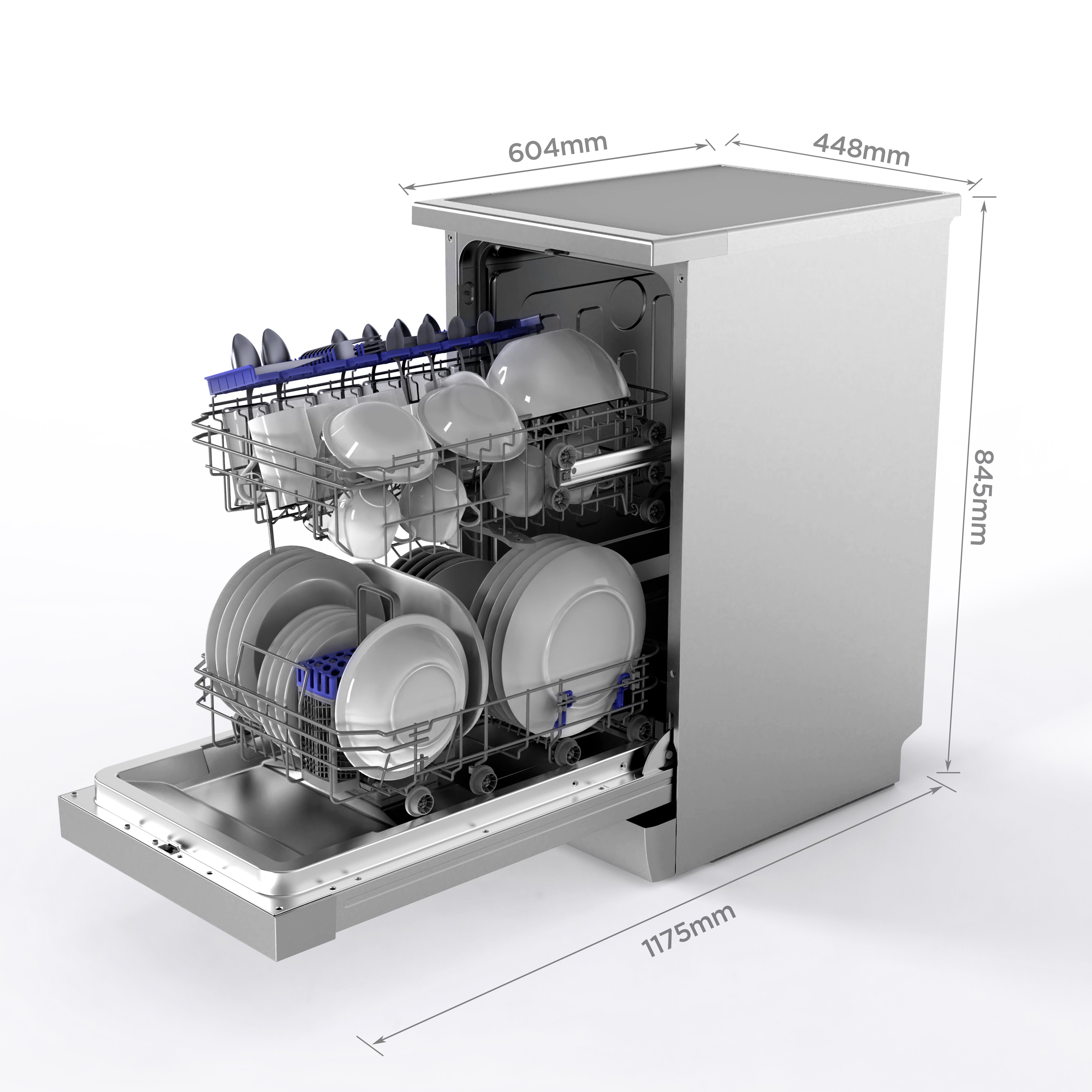 Midea Standgeschirrspüler, SF 3.45N Pro, 9 l, no