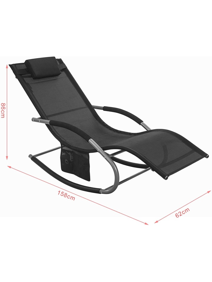 SoBuy Swingliege in Schwarz - (B)150 x (H)63 x (T)87cm günstig kaufen onesize