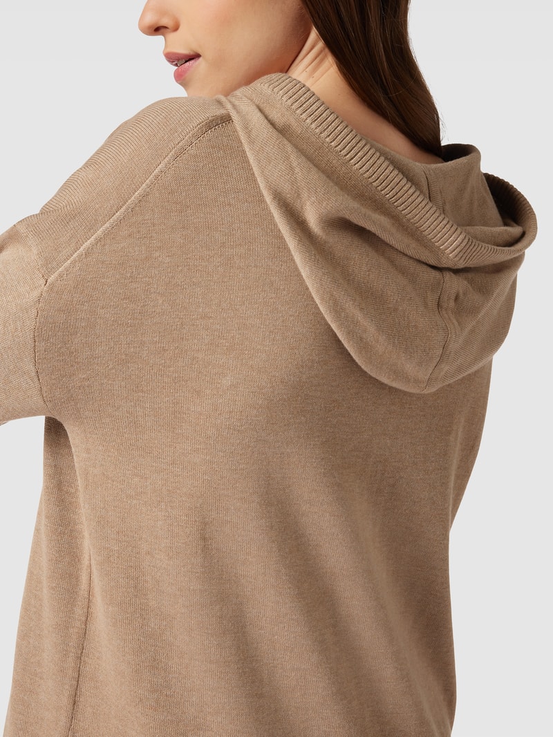 Sweatkleid mit Kapuze in sand meliert