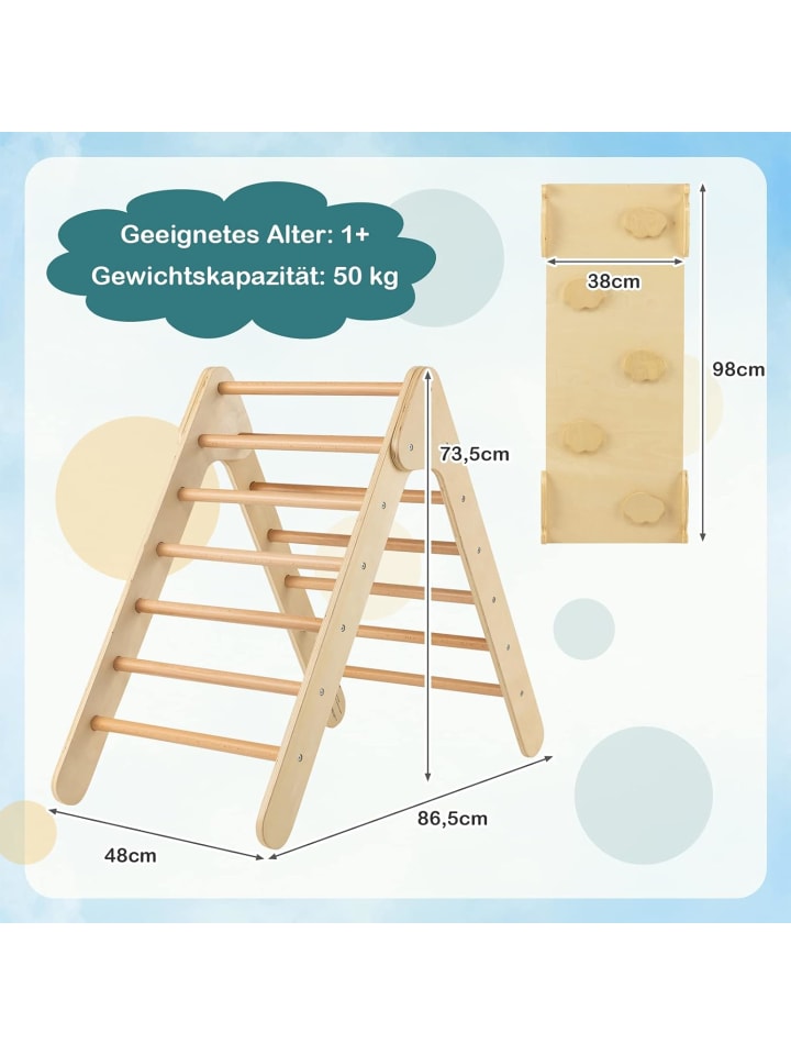 COSTWAY Kletterdreieck ab 1 Jahren in Beige günstig kaufen onesize