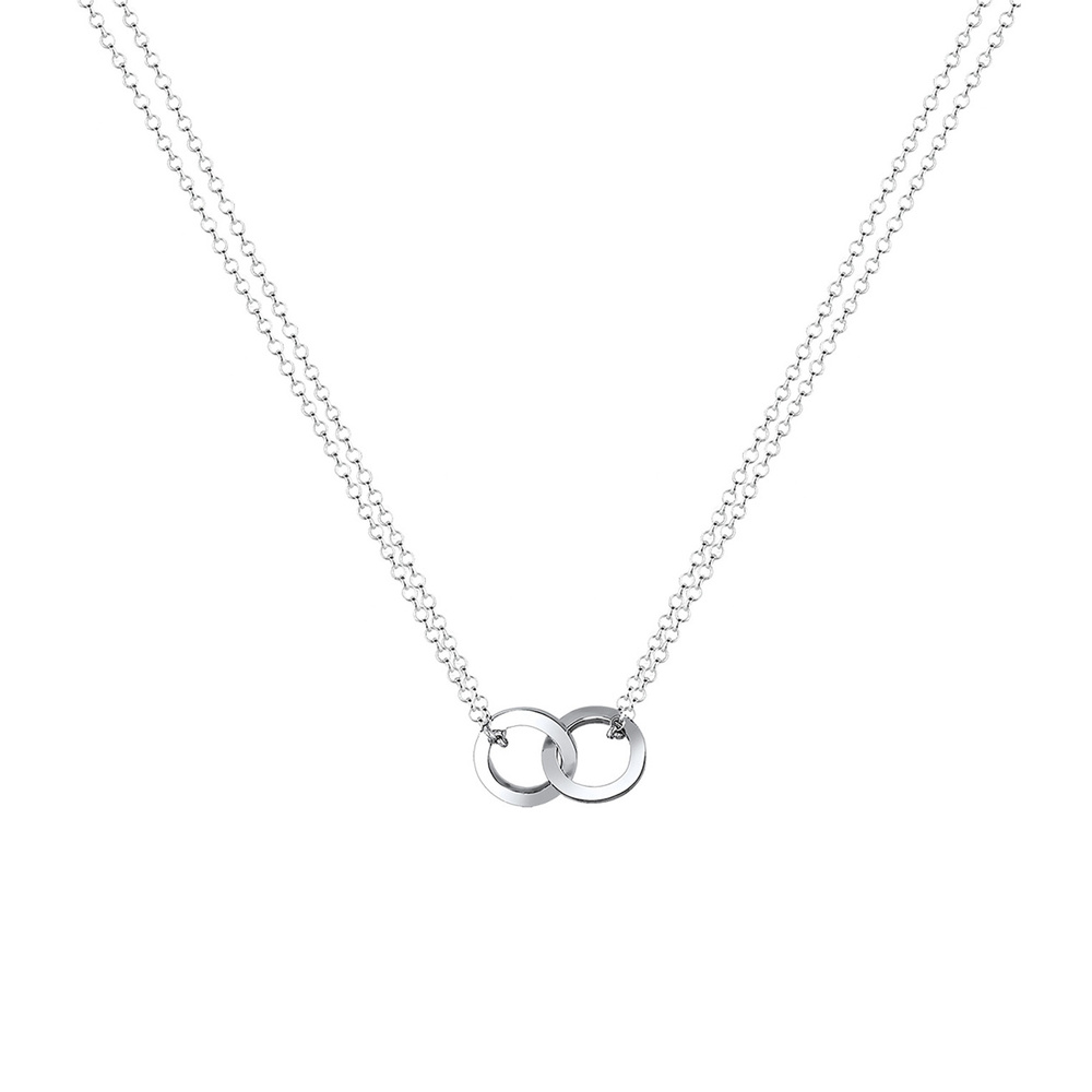Elli Elli Collier Femme Cercle Couches - (925/1000) Argent Bijoux