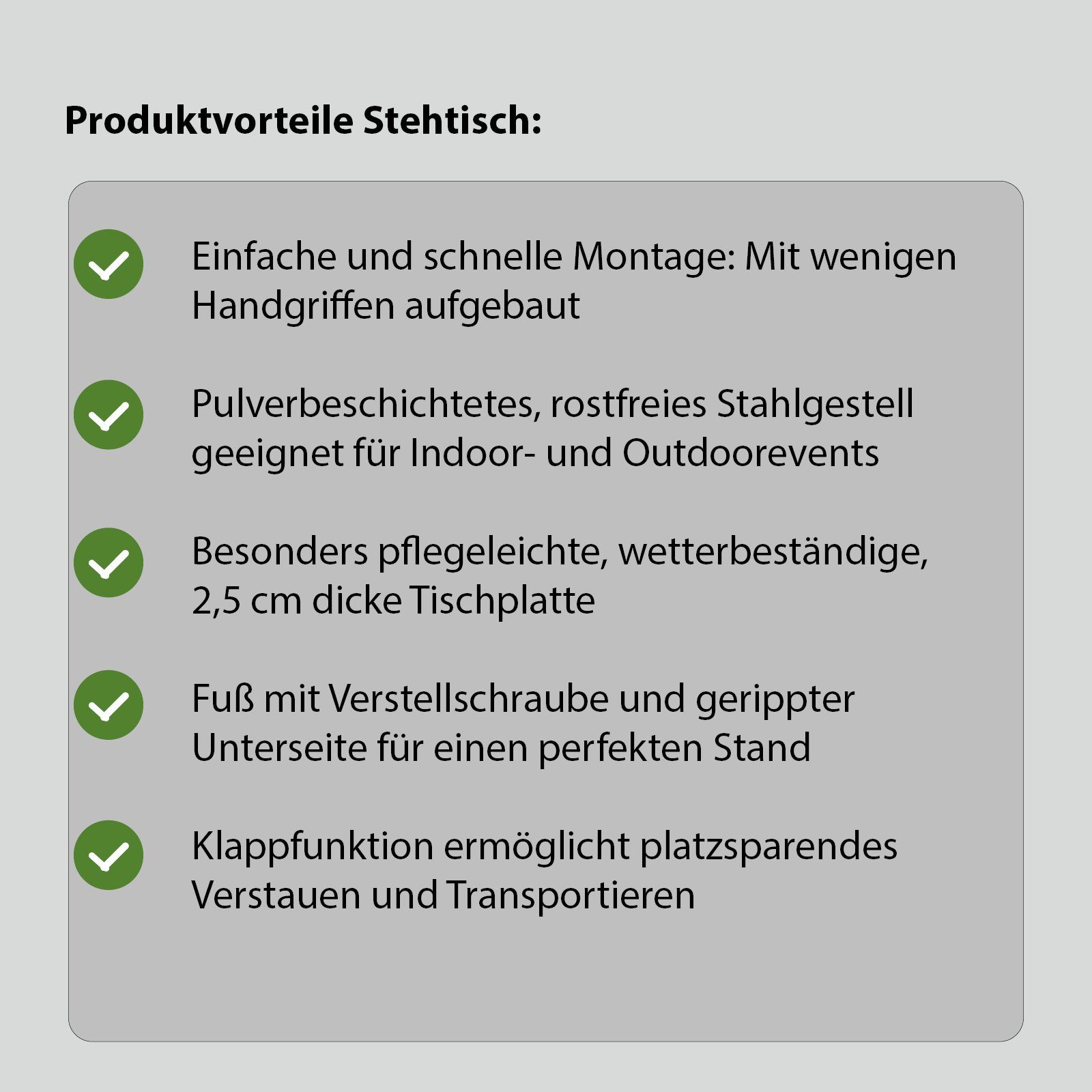 TRUTZHOLM Stehtisch Set Stehtisch klappbar Ø 80 cm & Husse Tischdecke bügelfrei für Gastro (Set aus Stehtisch und Husse)