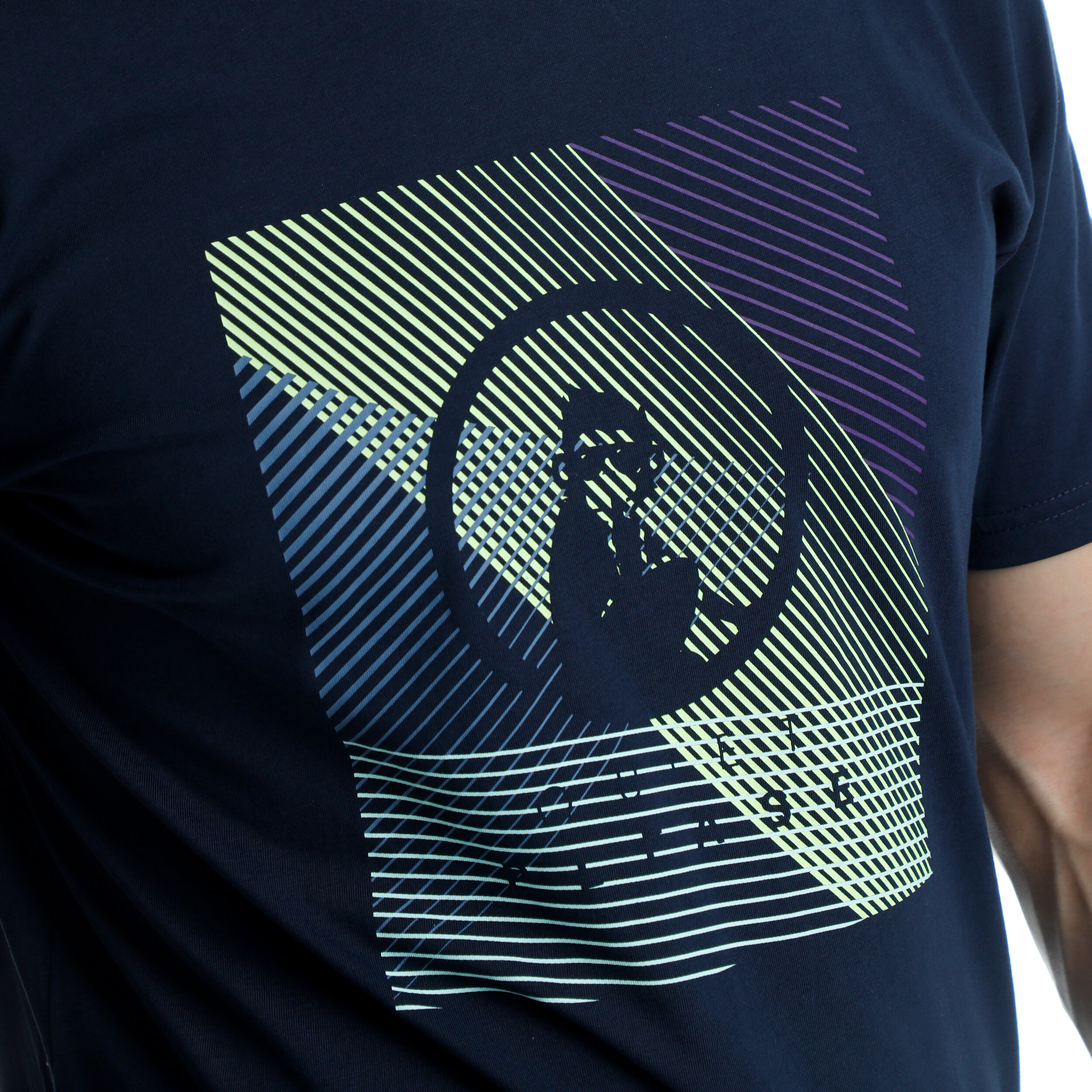 Linear T-Shirt Herren - Dunkelblau