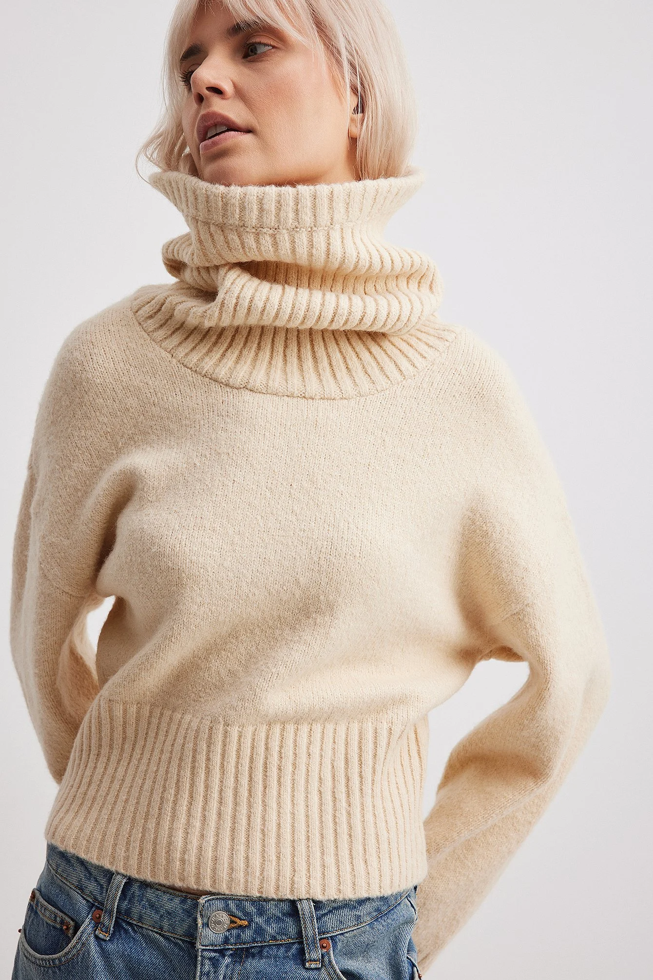 Strickpullover mit Rollkragen
