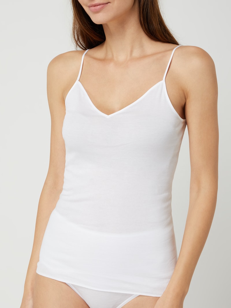 Unterhemd mit Spaghettiträgern - nahtlos Modell Cotton Seamless in weiß