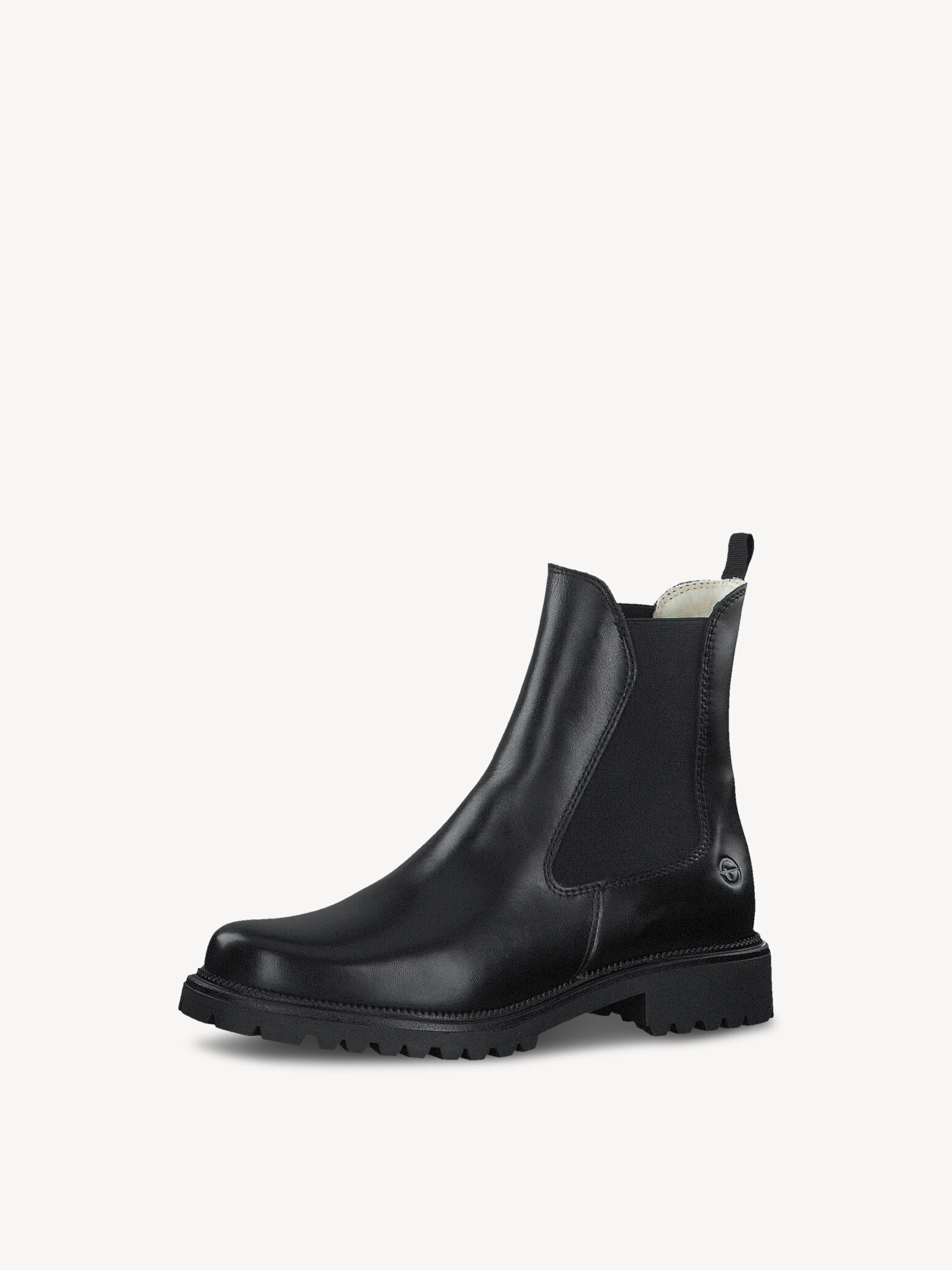 Bottine en cuir - noir doublure chaude