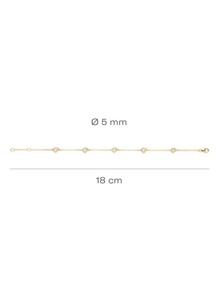 Blush Bracelet of 14 carat yellow gold with cubic zirconia 2211YZI