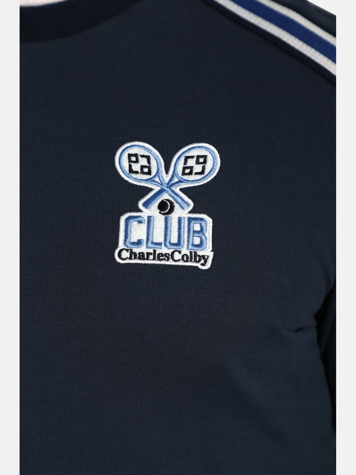 Charles Colby Sweatshirt EARL BRODIE in dunkelblau günstig kaufen