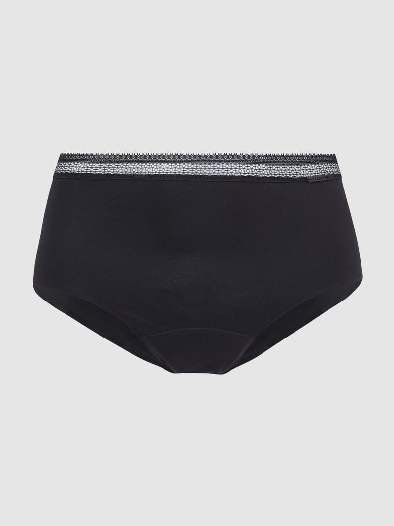 Perioden-Slip aus Mikrofaser Modell 'Period Panty Graphic' in schwarz