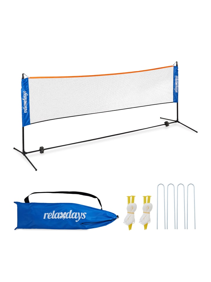 relaxdays Badmintonnetz in Schwarz/ Blau - (B)310 x (H)225 x (T)103 cm günstig kaufen onesize