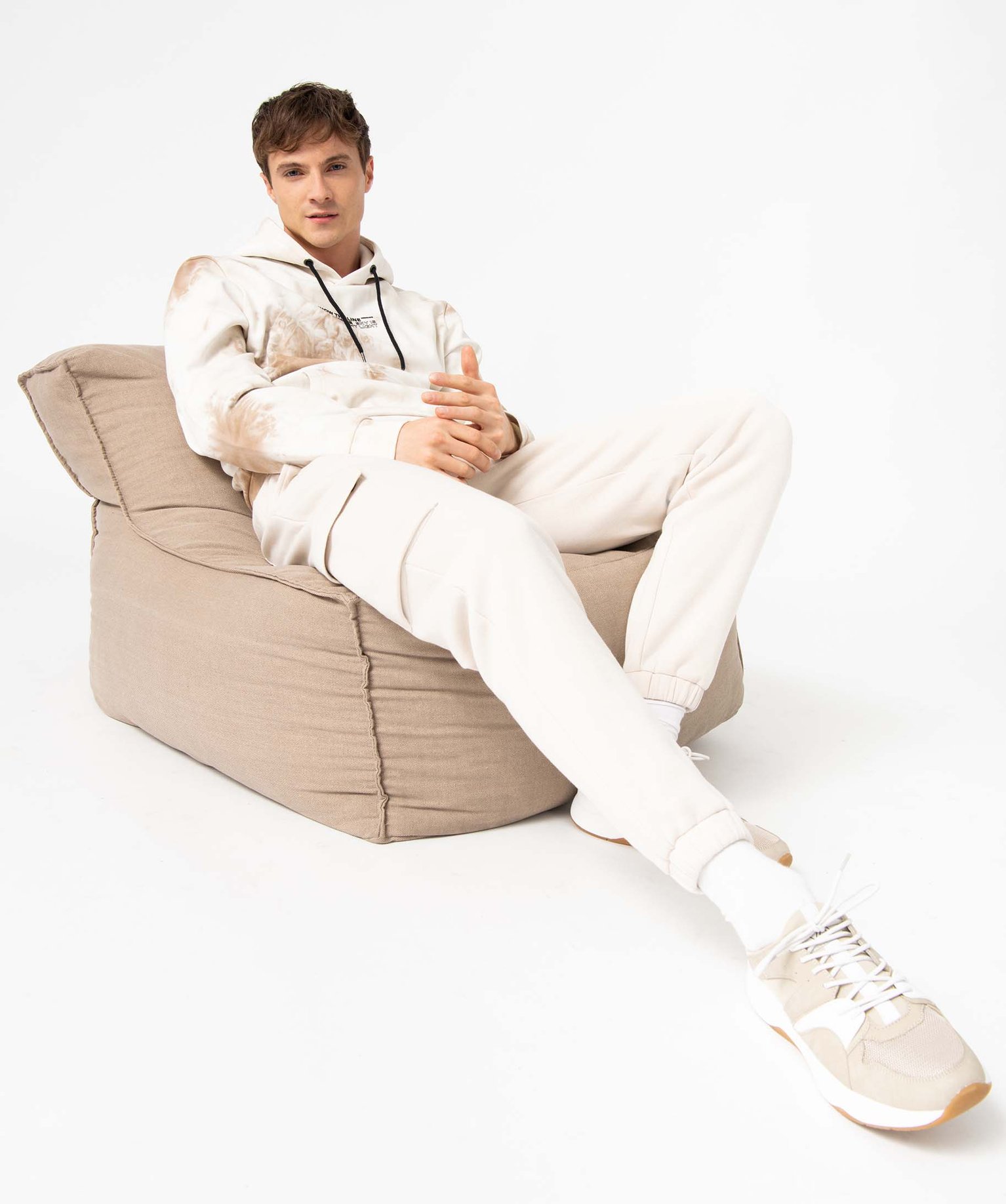 Pantalon de jogging homme molletonné ecru | GEMO
