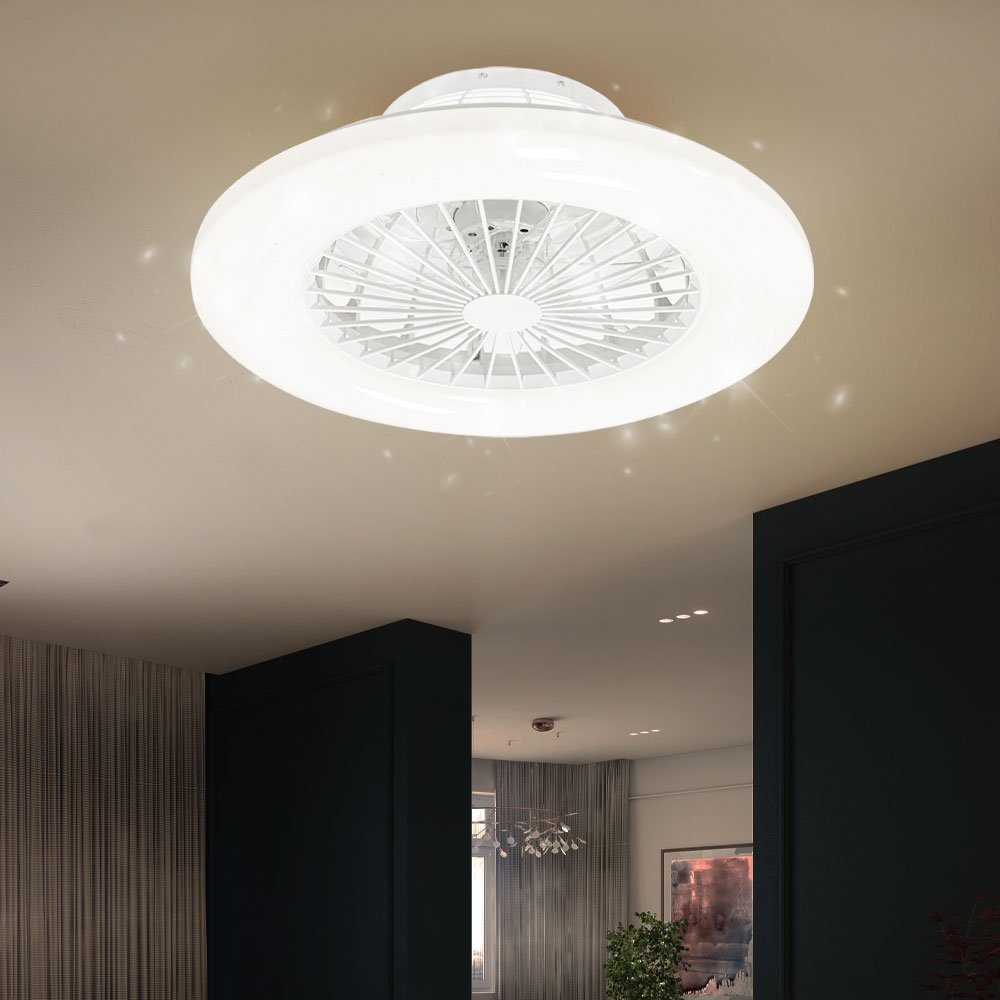 etc-shop Deckenventilator, LED Deckenventilator inkl. Fernbedienung Sterneneffekt Dimmbar