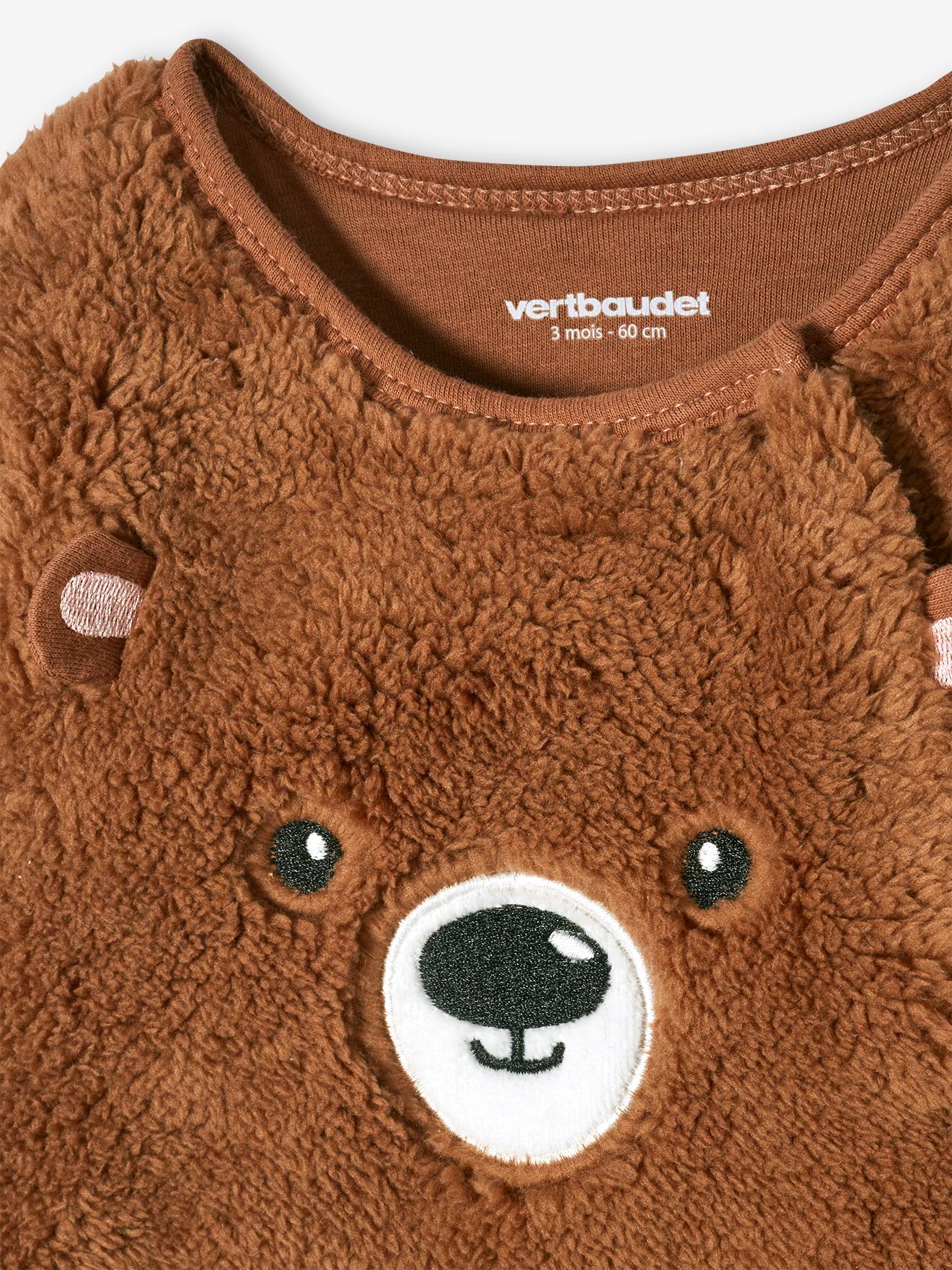 Vertbaudet Baby Overall Panda oder Maus, Webpelz Oeko-Tex - wollweiß