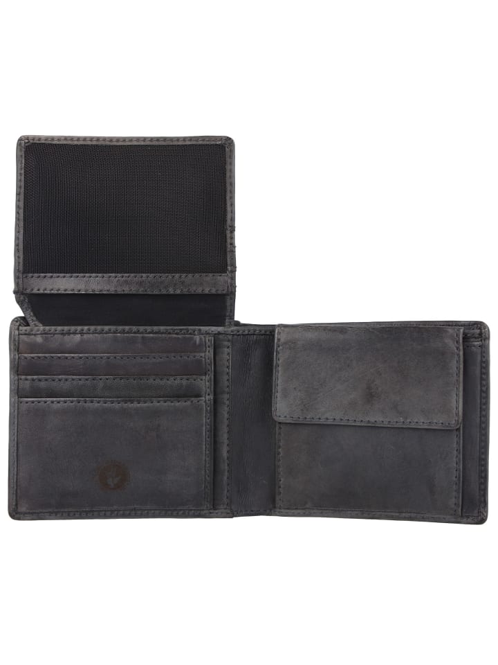 Greenburry Vintage Washed Geldbörse Leder 13 cm in anthrazite günstig kaufen onesize
