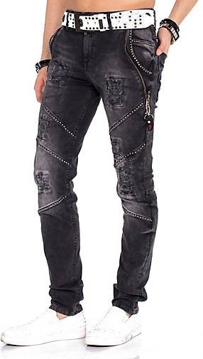 Cipo & Baxx Jeanshose mit Gürtel im Straight Fit-Schnitt