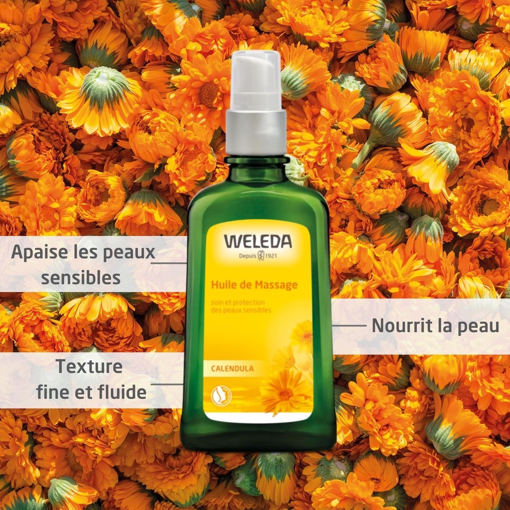WELEDA Calendula Huile de Massage - 100 ml (flacon pompe) Huiles