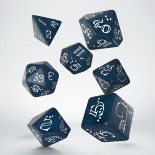 Shimmering Llama Dice Dark blue/White (7)