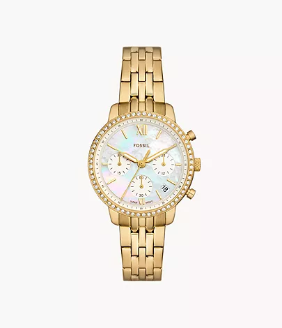 Fossil Uhr Chronograph Neutra Edelstahl goldfarben
