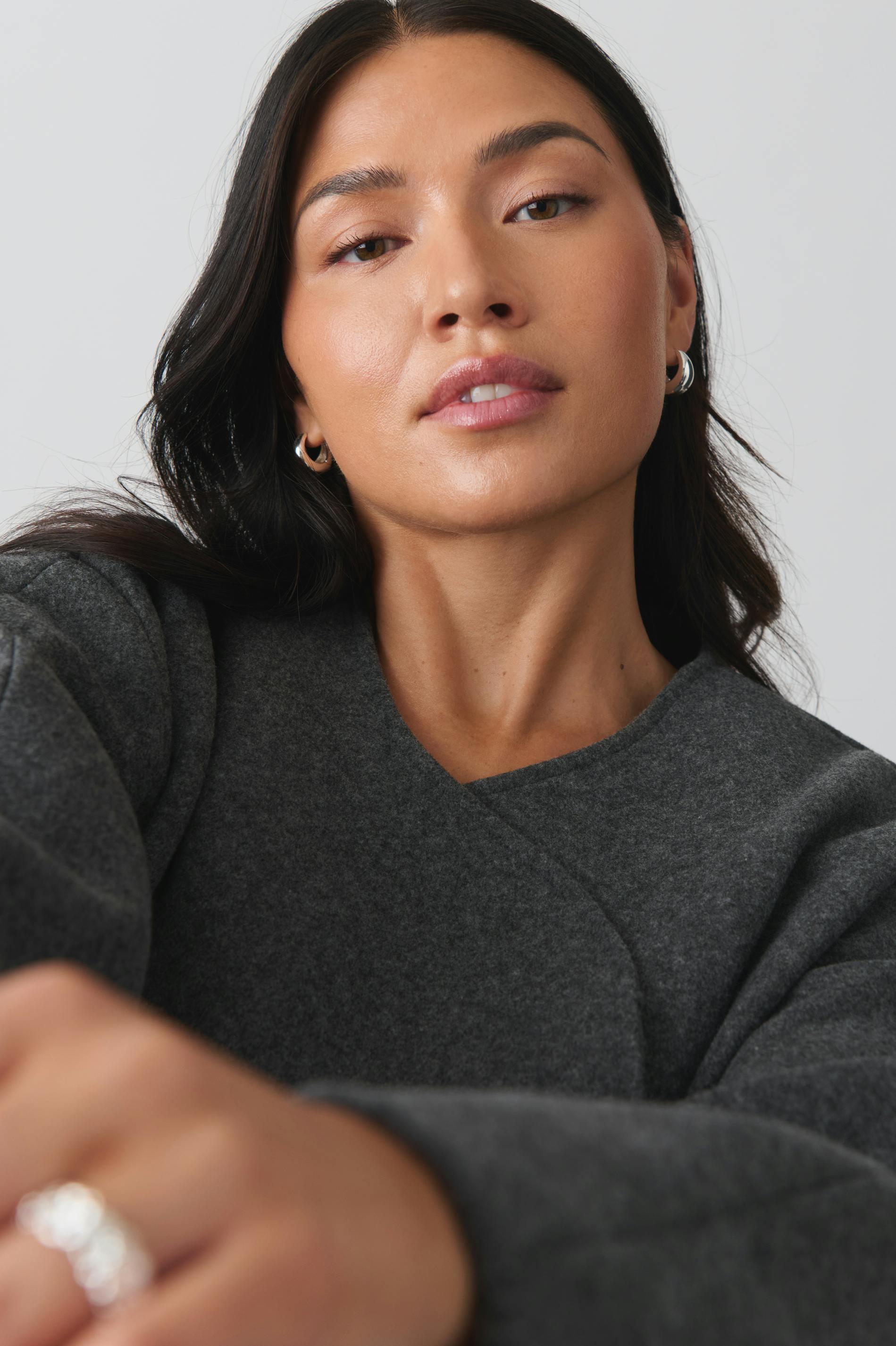 Round neck short jacket