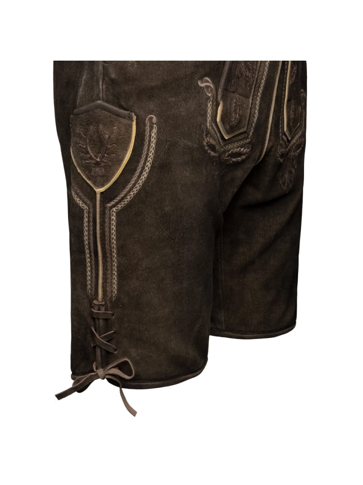 KRÜGER Lederhose Roger in braun günstig kaufen