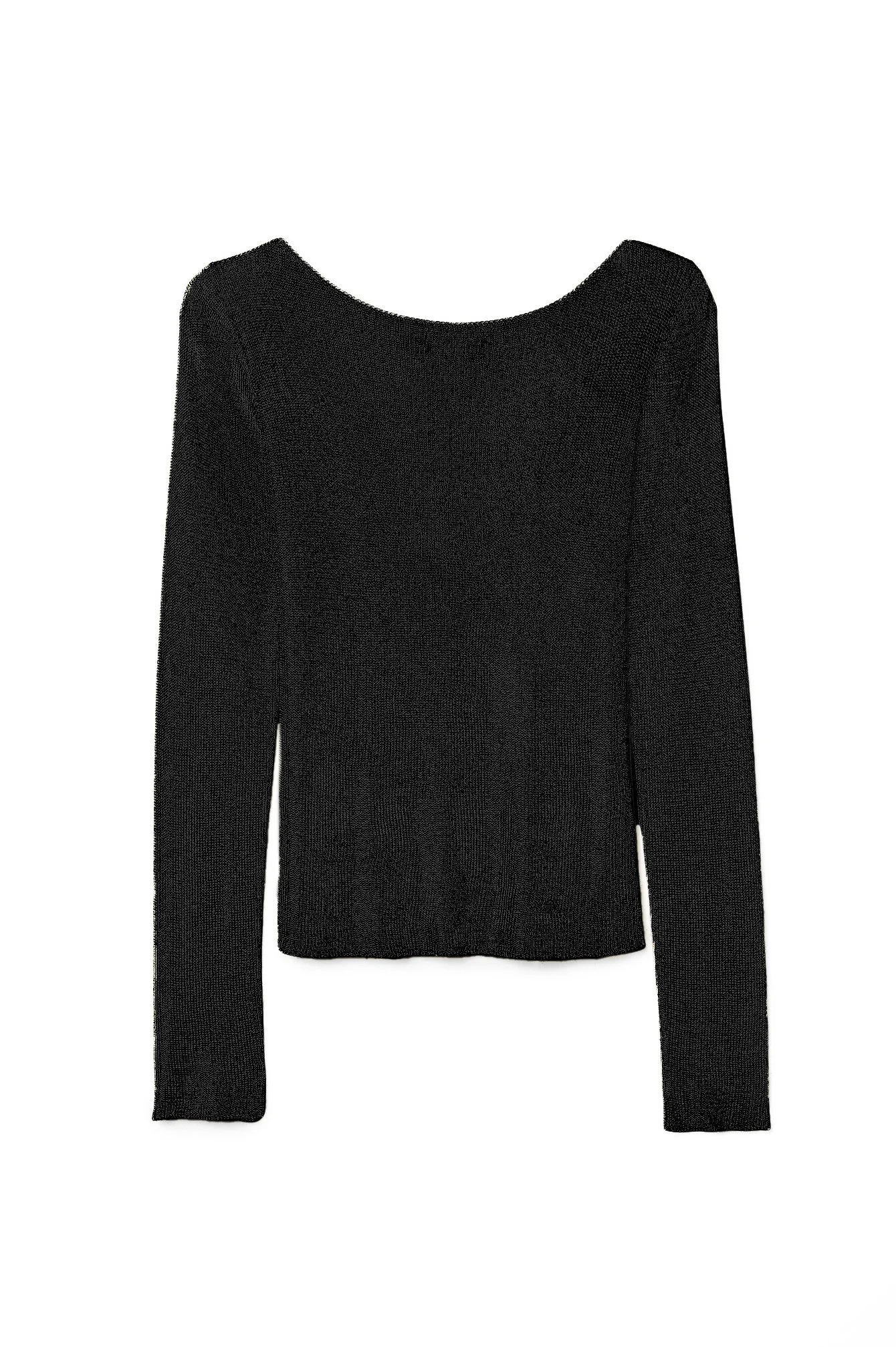 Metallischer Strickpullover mit U-Ausschnitt