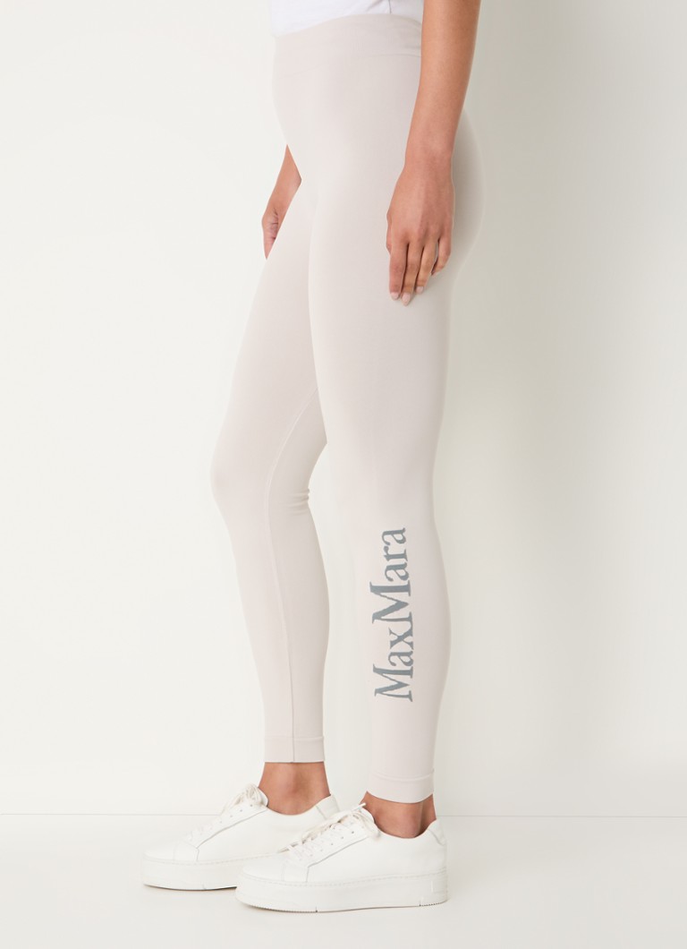 Colanți sport cu talie înaltă MaxMara Basel și imprimeu cu logo