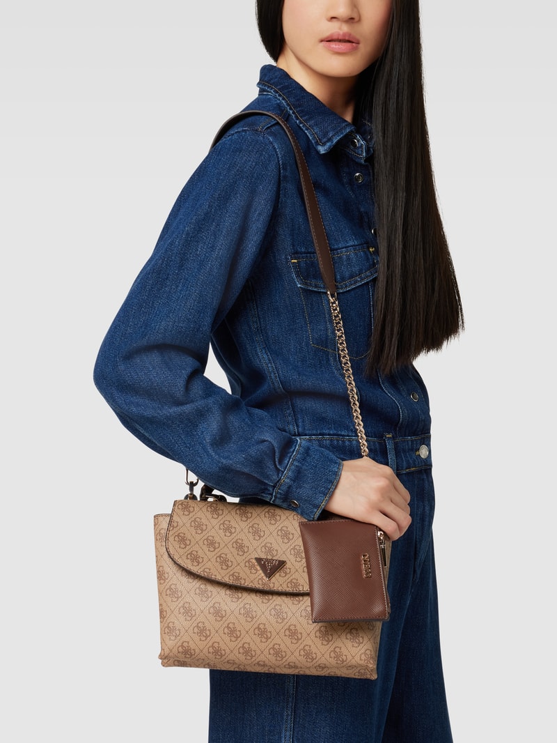 Handtasche mit Allover-Muster Modell 'CRAIG' in beige
