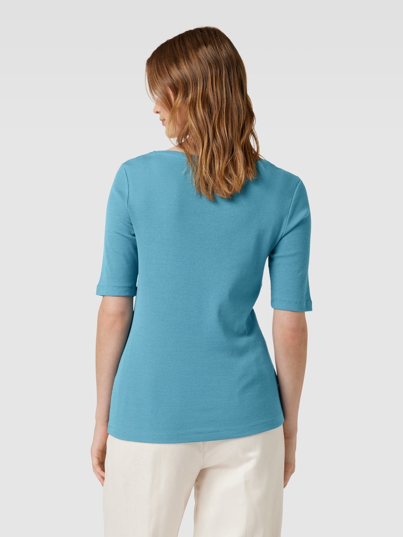 T-Shirt mit Rundhalsausschnitt Modell 'Mila' in rauchblau