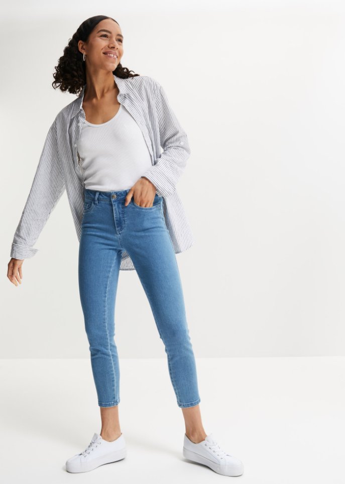 Stretch-Jeans, Skinny, knöchelfrei