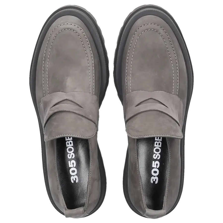 305 SOBE - Loafer HUSKIE Nubukleder - grau