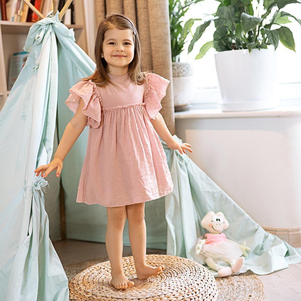 Eevi A-Linien-Kleid Eevi Kurzarm Kleid Swan