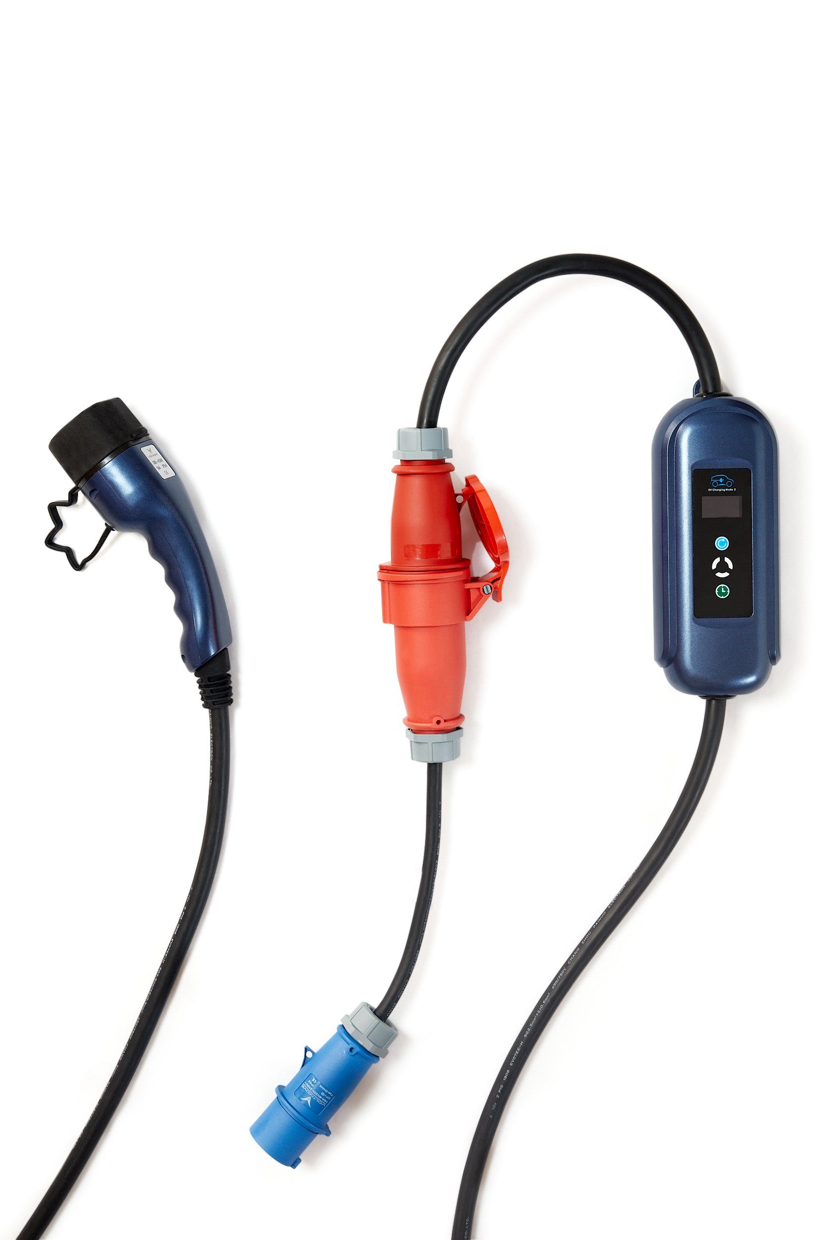 VOLTMOVE mobile Elektroauto-Ladestation Typ 2 auf CCE16 3P mit mobiler Wallbox, 11,00kW / 16A, Reise-Set mit 2 Adaptern, Wandhalterung & Koffer