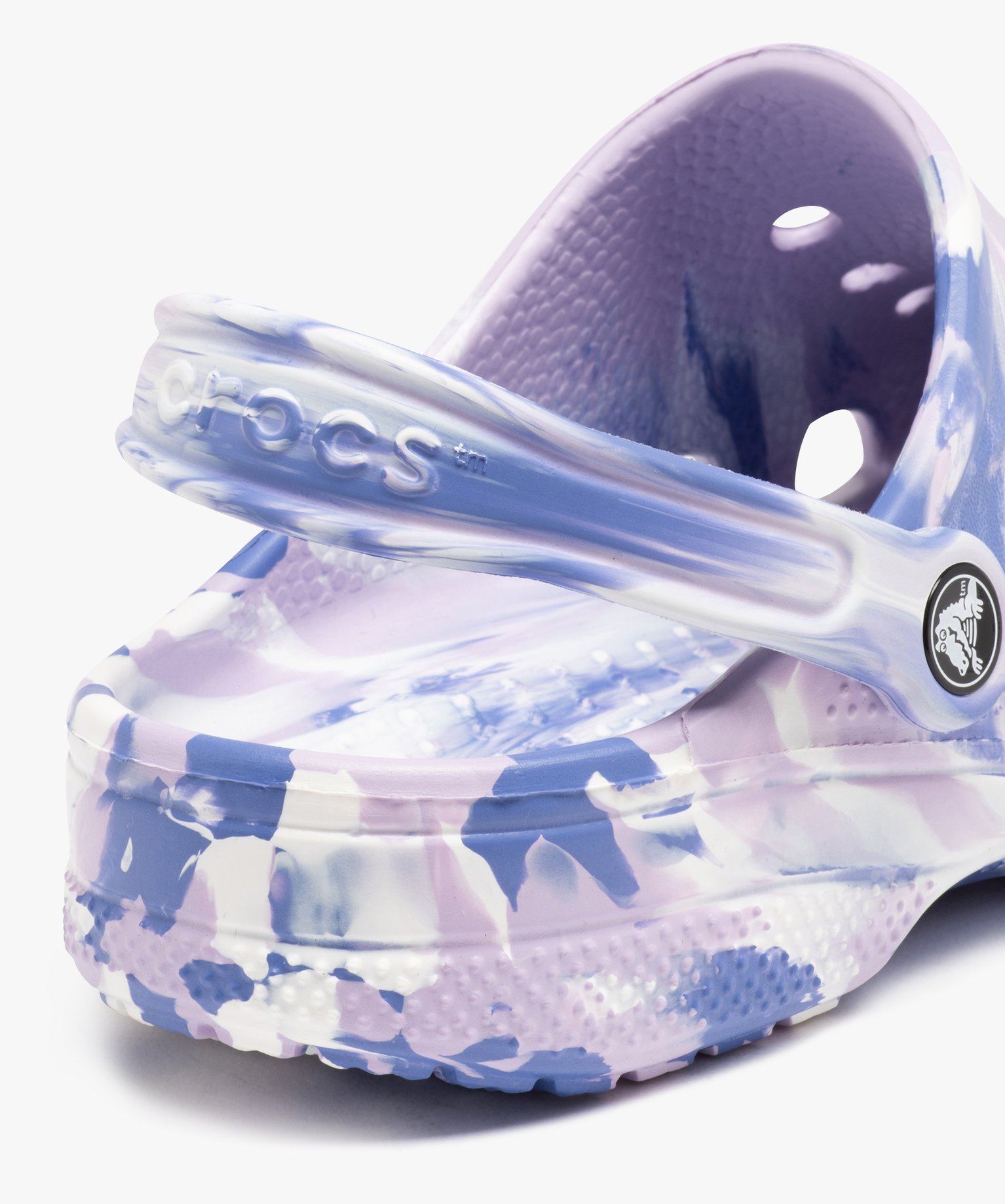 Sabots souples femme dessus perforé avec effet marbré - Crocs violet | GEMO