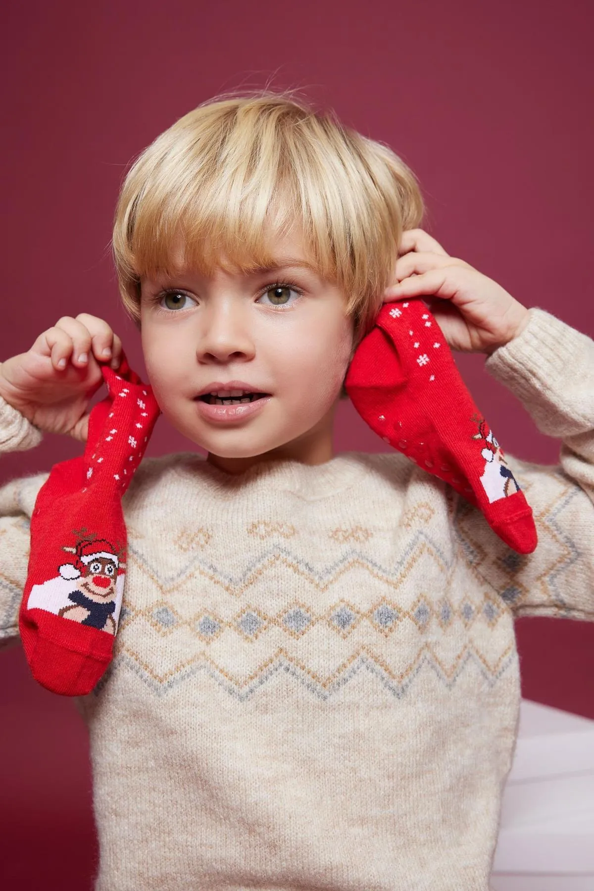 DeFacto  Pullover mit Rundhalsausschnitt und Ethnomuster für Babys (Jungen). Normale Passform