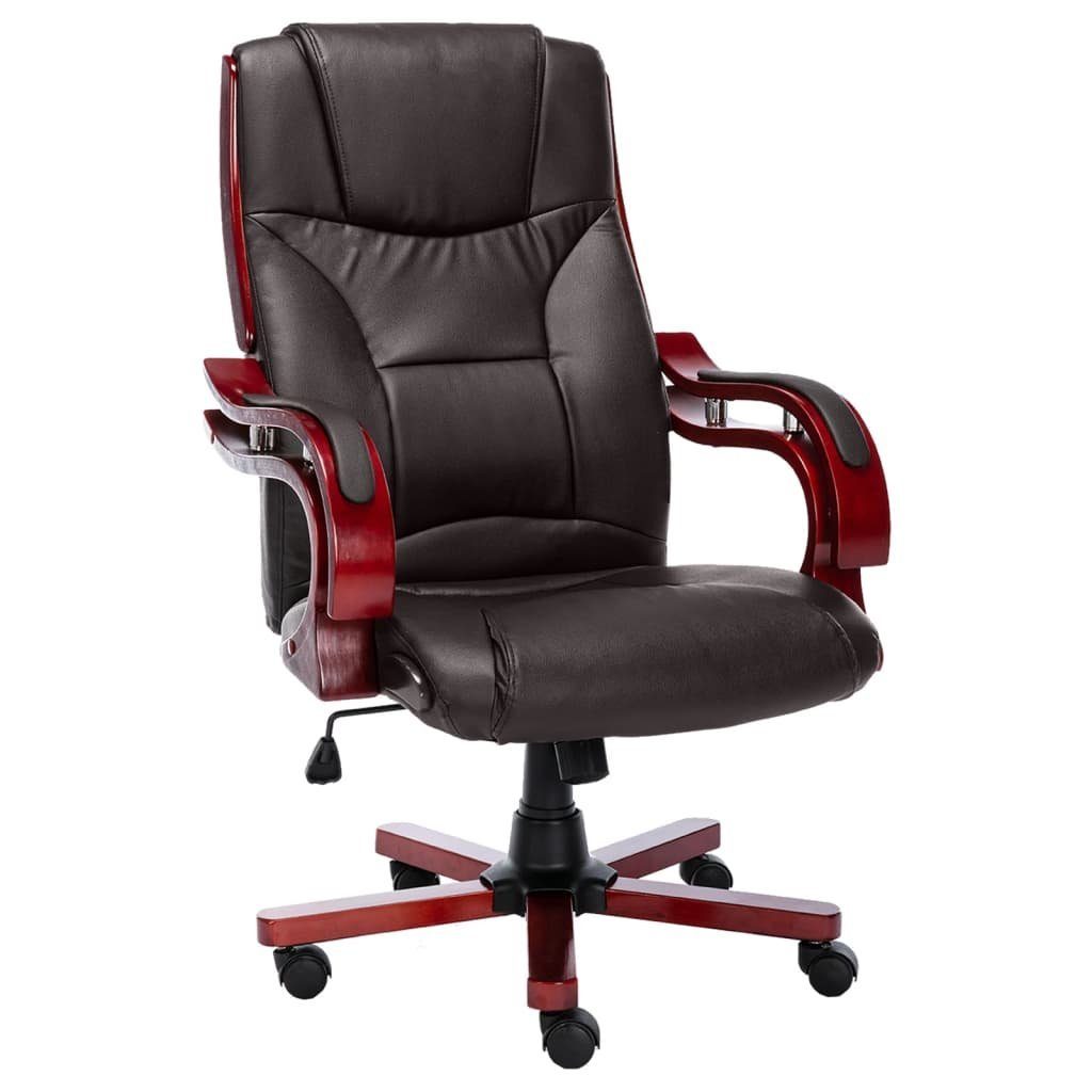 vidaXL Bürostuhl Bürostuhl Braun Echtleder (1 St)
