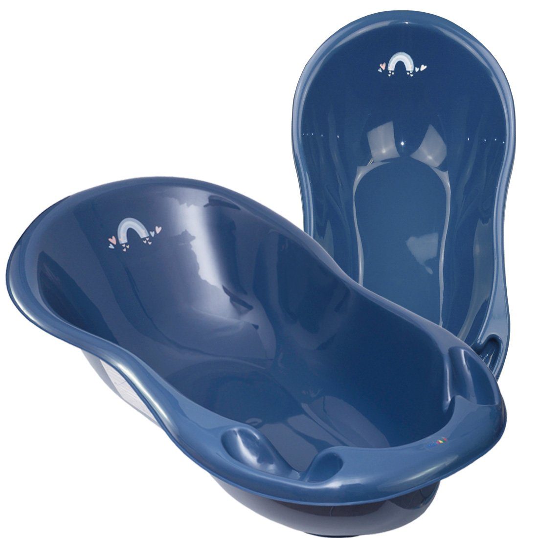 Tega-Baby Babybadewanne 2 Teile SET - METEO Blau - -Babybadeset Wanne Pflege Wanne, (Made in Europe Spar.Set), Babybadewanne + Badesitz