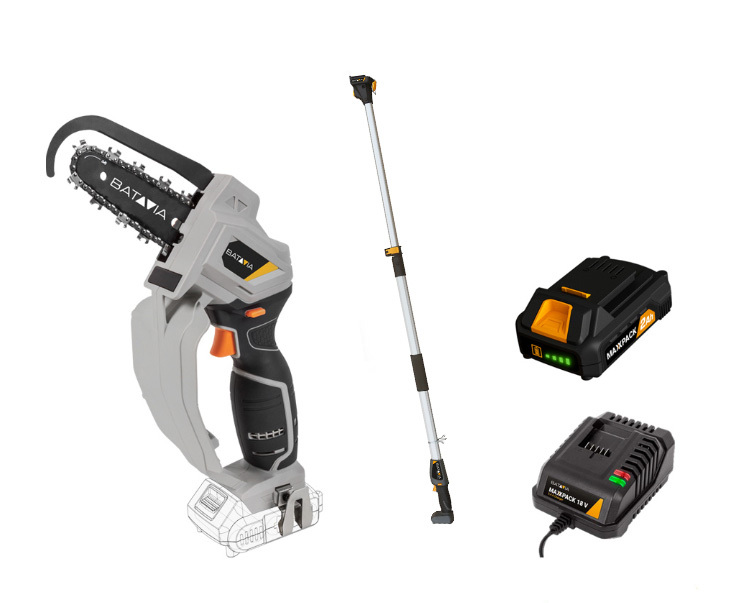 Batavia Maxxpack Nexxsaw (V2) 18 V Akku-Einhand-Kettensäge SET inklusive Verlängerungsstiel