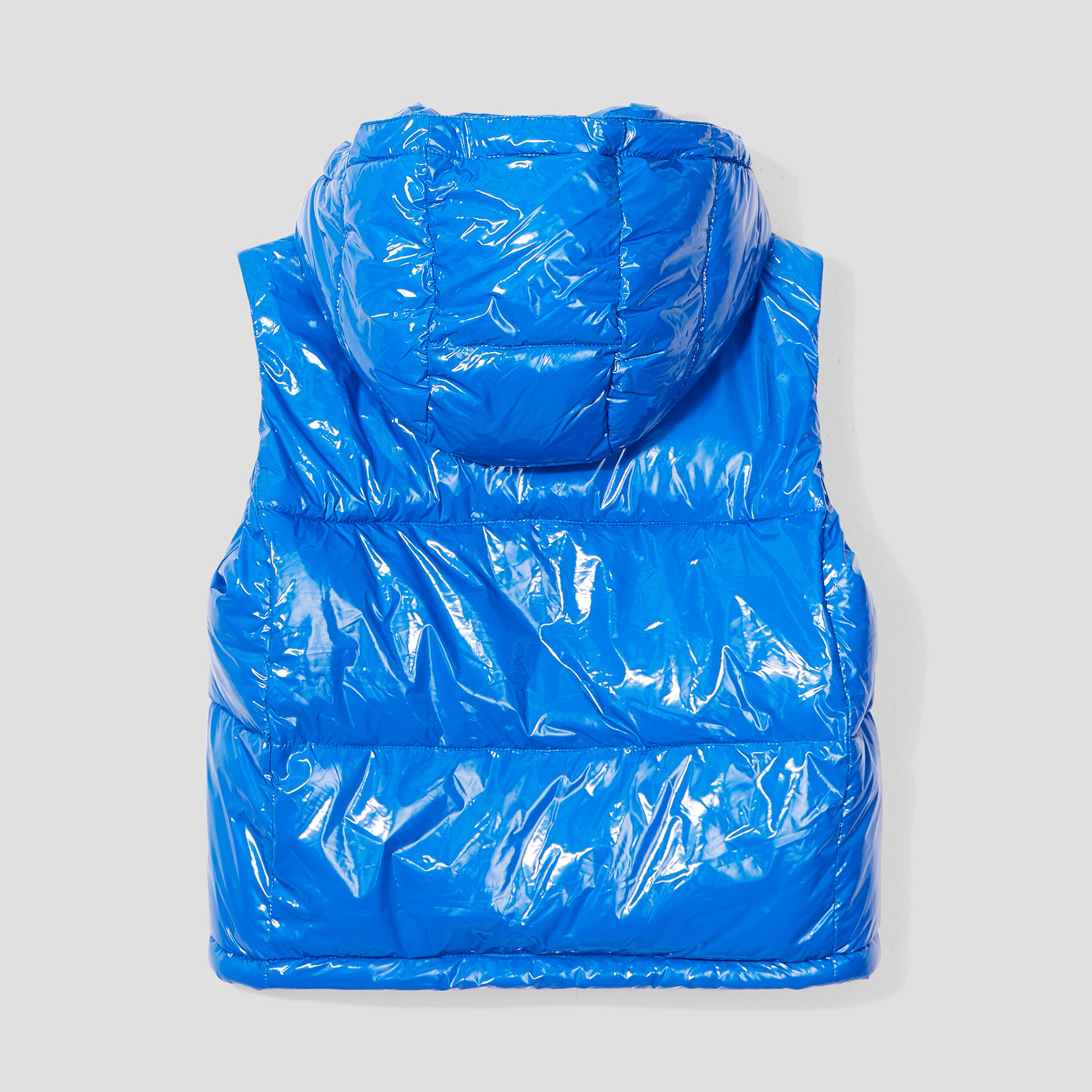 Doudoune vernis sans manches bleu roi femme | Cache Cache